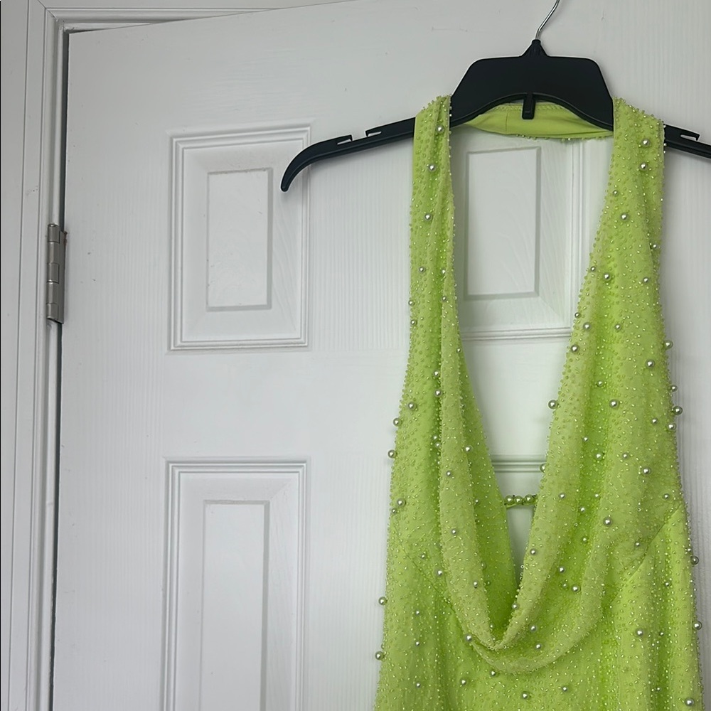 Oh Polly Lime Green Backless Dress
